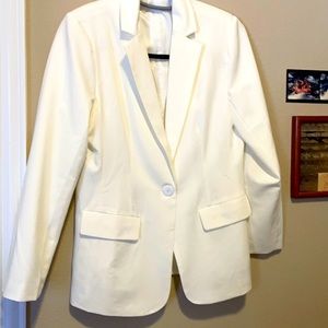 Cream one button blazer